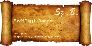 Szügyi Barna névjegykártya
