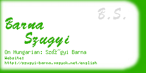 barna szugyi business card